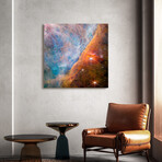 Shimmering Orion Nebula Frameless Free Floating Reverse Printed Tempered Art Glass Wall Art