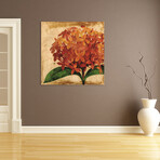Vibrant Antique Hydrangea Frameless Free Floating Reverse Printed Tempered Art Glass Wall Art