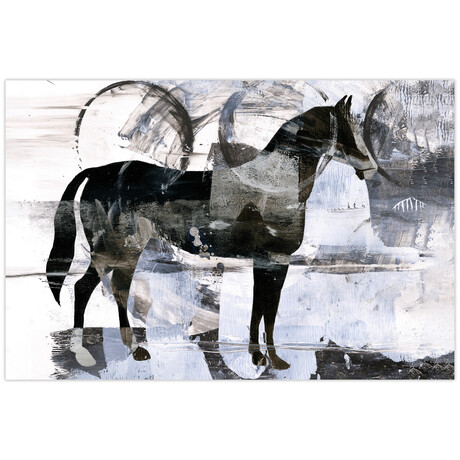 Equestrian Essence II Horse Frameless Free Floating Reverse Printed Tempered Art Glass Wall Art