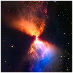 Constellation Taurus Fiery Hourglass Frameless Free Floating Reverse Printed Tempered Art Glass Wall Art