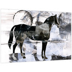Equestrian Essence II Horse Frameless Free Floating Reverse Printed Tempered Art Glass Wall Art