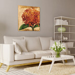 Vibrant Antique Hydrangea Frameless Free Floating Reverse Printed Tempered Art Glass Wall Art