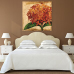 Vibrant Antique Hydrangea Frameless Free Floating Reverse Printed Tempered Art Glass Wall Art