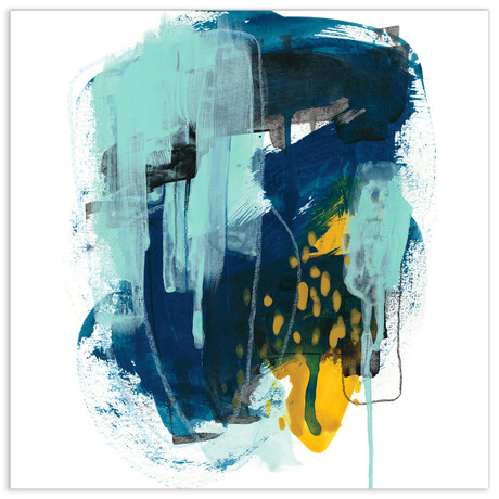 Intuitive Motion I Frameless Free Floating Reverse Tempered Art Glass Wall Art by EAD Art Coop