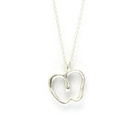 Tiffany & Co. // 925 Sterling Silver Polished Apple Icon Pendant Necklace // 16.14" // Store Display