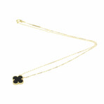 Van Cleef & Arpels // 18k Yellow Gold Vintage Alhambra Onyx Pendant Necklace // 14.56"-16.14" // Store Display