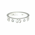 Gucci // 18k White Gold Icon Signature Diamond-Detail Ring // Ring Size: 6.5 // Store Display