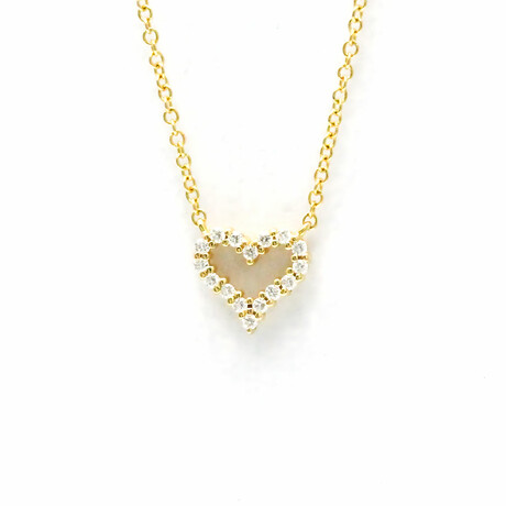 Tiffany & Co. // 18k Yellow Gold Heartfelt Spark Diamond Pendant Necklace // 15.94" // Store Display