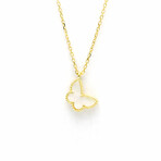 Van Cleef & Arpels // 18k Yellow Gold Sweet Butterflies Mother of Pearl Motif Pendant Necklace // 14.96"-15.74" // Store Display