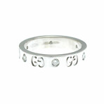 Gucci // 18k White Gold Icon Signature Diamond-Detail Ring // Ring Size: 6.5 // Store Display