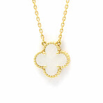 Van Cleef & Arpels // 18k Yellow Gold Vintage Alhambra Mother of Pearl Pendant Necklace // 14.56"-16.14" // Store Display