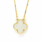 Van Cleef & Arpels // 18k Yellow Gold Vintage Alhambra Mother of Pearl Pendant Necklace // 14.56"-16.14" // Store Display
