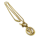 Louis Vuitton // Gold-Finish Metal Baby Ease Circle Charm Necklace // 18.5" // Store Display