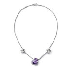 Baccarat Silver Star of My Heart Crystal Pendant Necklace // 16" // Purple