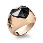 Baccarat Gold Vermeil Star of My Heart Crystal Ring // Black (Ring Size: 4.75)