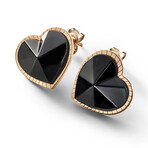 Baccarat Gold Vermeil Star of My Heart Crystal Earrings // Black