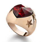 Baccarat Gold Vermeil Star of My Heart Crystal Ring // Ruby Red (Ring Size: 4.75)