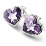 Baccarat Silver Star of My Heart Crystal Earrings // Purple