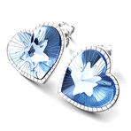 Baccarat Silver Star of My Heart Crystal Earrings // Light Blue