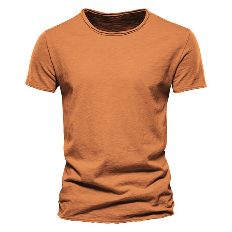 Solid Crewneck Short Sleeve T-Shirt // Orange (XS)