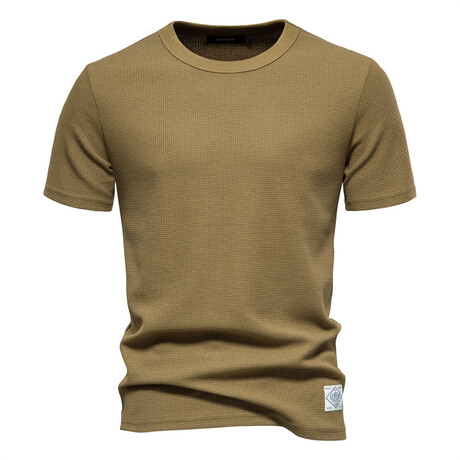 Waffled Crewneck Short Sleeve T-Shirt // Army Green (XS)
