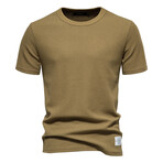 Waffled Crewneck Short Sleeve T-Shirt // Army Green (2XL)