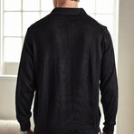 Polo Collar Knitted Sweater // Black (M)