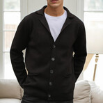 V-Neck Knitted Cardigan // Black (S)