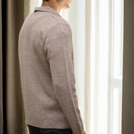 V-Neck Knitted Cardigan // Beige (S)