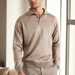 Polo Collar Knitted Sweater // Mink (M)
