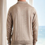 Polo Collar Knitted Sweater // Mink (M)