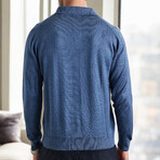 Polo Collar Knitted Sweater // Indigo (M)