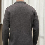 V-Neck Knitted Cardigan // Anthracite (S)