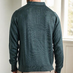 Polo Collar Knitted Sweater // Green (M)