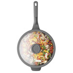 BergHOFF Leo Stone+ Nonstick Ceramic 11" Wok Pan with Lid 4.6qt, Recycled