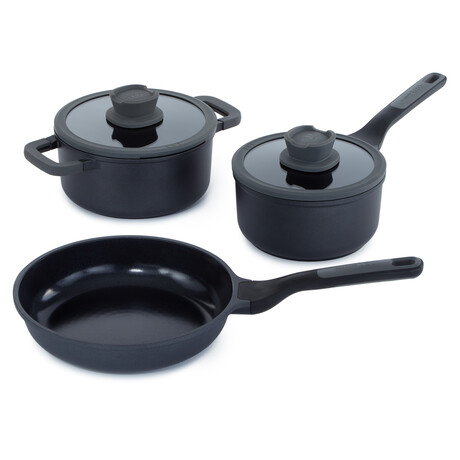 BergHOFF Leo Stone+ 5pc Nonstick Ceramic Cookware Set, Recycled
