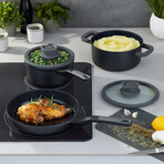 BergHOFF Leo Stone+ 5pc Nonstick Ceramic Cookware Set, Recycled