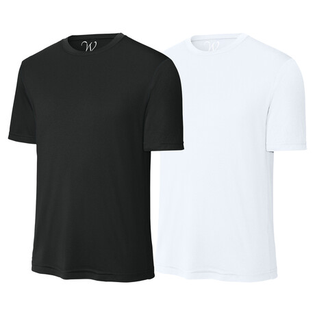 Pack of 2 // Perform Basics Dri-Tech T-Shirts // Black + White (S)