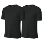 Pack of 2 // Perform Basics Dri-Tech T-Shirts // Black + Black (2XL)