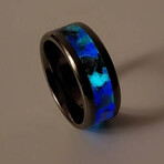 Titanium Ring // Opal, Sodalite, Amethyst, UV Glow // 8mm Width (8)