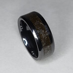 Black Carbide Ring // with Meteorite Dust // 4mm Width (9)