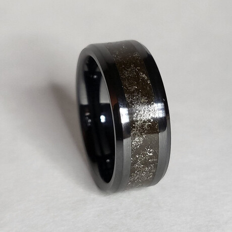 Black Carbide Ring // with Meteorite Dust // 4mm Width (5)