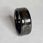 Black Carbide Ring // with Meteorite Dust // 4mm Width (9)