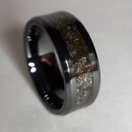 Black Carbide Ring // with Meteorite Dust // 4mm Width (9)