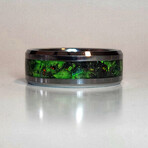 Tungsten Ring // Fire Opal and Obsidian // 8mm Width (5)
