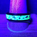 Black Ceramic Inlay Ring // with Lapis Lazuli and Moonstone // 8mm Width (7)