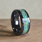 Black Carbide Ring // with White Opal // 4mm Width (9)