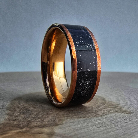 Telluirum Copper Ring // with Meteorite Dust (5)