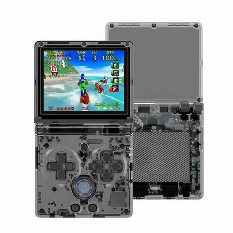 Retropian SP: The Ultimate Flip-Style Retro Gaming Console (Transparent Black)