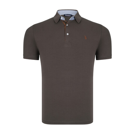 Embroidered Logo Polo Shirt // Khaki (S)